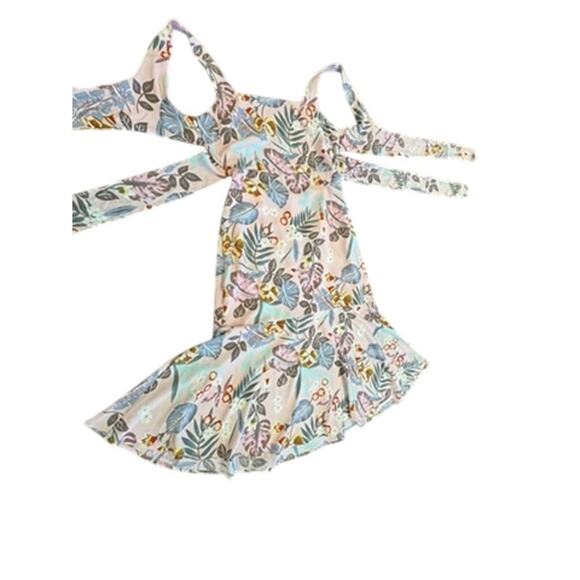 "LULUS" Floral Back Tie Sundress SZ XS Boho Cottage Core Fairy Prairie Whimsical - Picture 4 of 13